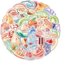 Cute Cartoon Small Glass Objects Stickers for Water Bottles Laptop Journal Kawaii Waterproof Vinyl Reusable Graffiti Aesthetic Stickers 40 Pcs