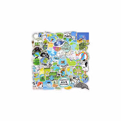 50 environmentally friendly Earth stickers Kettle laptop suitcase car bike helmet vinyl waterproof sticker package