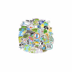 50 environmentally friendly Earth stickers Kettle laptop suitcase car bike helmet vinyl waterproof sticker package
