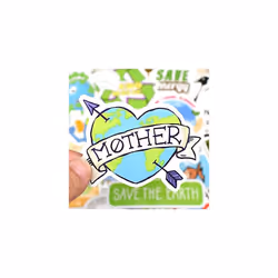 50 environmentally friendly Earth stickers Kettle laptop suitcase car bike helmet vinyl waterproof sticker package