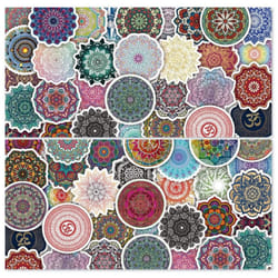 60 Pcs Mandala Stickers Mandala Decals for Water Bottle Hydro Flask Laptop Luggage Car Bike Bicycle Helmet Vinyl Waterproof Mandala Stickers Pack