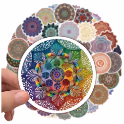 60 Pcs Mandala Stickers Mandala Decals for Water Bottle Hydro Flask Laptop Luggage Car Bike Bicycle Helmet Vinyl Waterproof Mandala Stickers Pack