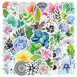 50 Pcs Plant and Flower Stickers Decals for Water Bottle Hydro Flask Laptop Luggage Car Bicycle Helmet Vinyl Waterproof Plant and Flower Stickers