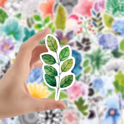 50 Pcs Plant and Flower Stickers Decals for Water Bottle Hydro Flask Laptop Luggage Car Bicycle Helmet Vinyl Waterproof Plant and Flower Stickers