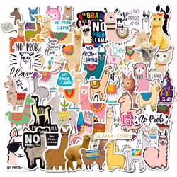 50pcs Cute Alpaca Vinyl Decal Stickers - Animal Vinyl Stickers for Laptop,Hydroflask,phonecase, Cute Animal Stickers for Teen ...