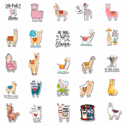 50pcs Cute Alpaca Vinyl Decal Stickers - Animal Vinyl Stickers for Laptop,Hydroflask,phonecase, Cute Animal Stickers for Teens Kids Adults Girls