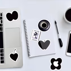 100Pcs Black and White Stickers for Water Bottle, Waterproof Vinyl Small Stickers for Laptop, Luggage, Skateboard, Bike, Vintage Graffiti Stickers