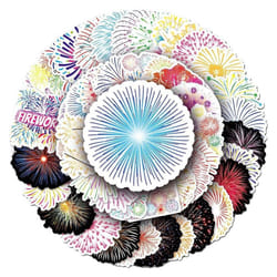 Exquisite Fireworks Waterproof Vinyl Stickers Stickers for Waterbottles Notebook Laptop Cup Car Scrapbook Luggage,Funny Decals Pack(Fireworks-50Pcs)