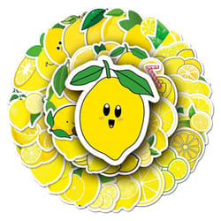 Lemon Stickers Pack Waterproof Vinyl Stickers for Hydroflasks Laptop Cup Waterbottles Car Notebook Luggage,Trendy Fruit Decals Pack(Lemon-50Pcs)