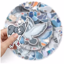 Lovely Pigeon Waterproof Stickers Vinyl Stickers for Luggage Laptop Waterbottles Bike Cup Phone Scrapbook,Cartoon Birds Decals Pack(Pigeon-50Pcs)