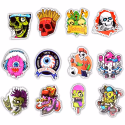 Vinyl Horror Stickers 50 Pcs Scary Stickers Pack Horror Decals Stoner Stickers for Laptop Ipad Car Luggages Water Bottle Helmet