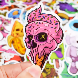 Vinyl Horror Stickers 50 Pcs Scary Stickers Pack Horror Decals Stoner Stickers for Laptop Ipad Car Luggages Water Bottle Helmet