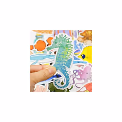 Vinyl Sea World Stickers Laptop Marine Animals Stickers Pack 50 Pcs Sea Marine Decals for Water Bottle Laptops Ipad Cars Luggages