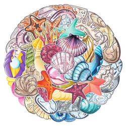 Lovely Shell Stickers Pack 50Pcs Waterproof Vinyl Stickers for Laptop Tablet Flasks Waterbottle Luggage Phone Notebook Scrapbook,Cartoon Decals Pack