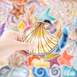 Lovely Shell Stickers Pack 50Pcs Waterproof Vinyl Stickers for Laptop Tablet Flasks Waterbottle Luggage Phone Notebook Scrapbook,Cartoon Decals Pack