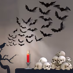 88 Pcs 4 Sizes Halloween Decorations PVC 3D Bats Wall Decor for Halloween Party Supplies Bats Wall Stickers DIY Bat Clings fo ...