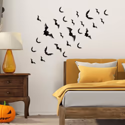 88 Pcs 4 Sizes Halloween Decorations PVC 3D Bats Wall Decor for Halloween Party Supplies Bats Wall Stickers DIY Bat Clings for Halloween Decor Black