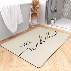 Bath Mat-Super Absorbent Quick Dry Get Naked Bath Mats for Bathroom Floor Non Slip-Bathroom Mats with Rubber Backing, 17" x 2 ...
