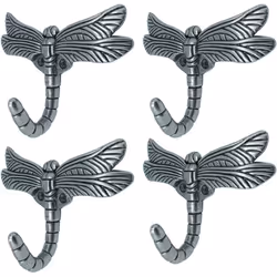 Decorative Dragonfly Hooks - Dragonfly Coat Towel Robe Bathroom Wall Animal Hooks Outdoor(Pack of 4)