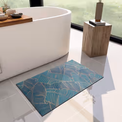 Ultra-thin bath mat Ultra-absorbent, quick-drying thin bathroom rug For use under doors, non-slip rubber backed mat Washable  ...