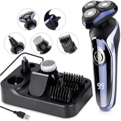 Electric Razor for Men, 4 in 1 Rotary Men Shaver Beard Trimmer, Electric Shaver Waterproof USB Fast Charging