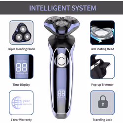 Electric Razor for Men, 4 in 1 Rotary Men Shaver Beard Trimmer, Electric Shaver Waterproof USB Fast Charging