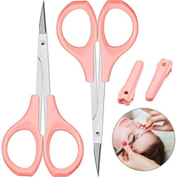 2 Pack Curved Craft Scissors Small Scissors Beauty Eyebrow Scissors Stainless Steel Trimming Scissors