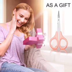 2 Pack Curved Craft Scissors Small Scissors Beauty Eyebrow Scissors Stainless Steel Trimming Scissors