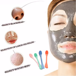 Silicone Mask Brush, Soft Facial Cleansing Scrubber, Lip Exfoliating Skin Care Applicator, Double-Ended