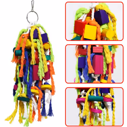 Large and Small Parrot Chewing Toys - Parrot Cage Bite Toys Wooden Block Tearing Toys for Conures Cockatiels African Grey