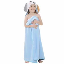 Cartoon Hooded Baby Towel Unisex, Premium Soft Swimming Bathrobe Large Washcloth 31.5" X 53", Fits 0-9T - Squirrel