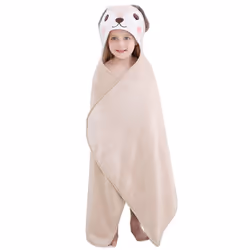 Cartoon Hooded Baby Towel Unisex, Premium Soft Swimming Bathrobe Large Washcloth 31.5" X 53", Fits 0-9T-Dog