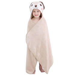 Cartoon Hooded Baby Towel Unisex, Premium Soft Swimming Bathrobe Large Washcloth 31.5" X 53", Fits 0-9T-Dog