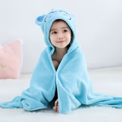 Baby Hooded Animal Bath Towel Super Soft Large Swimming Beach Robe, Perfect Shower Gift For Toddlers 0-5T - Hippo