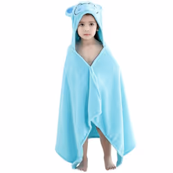 Baby Hooded Animal Bath Towel Super Soft Large Swimming Beach Robe, Perfect Shower Gift For Toddlers 0-5T - Hippo