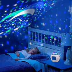 Children's Alarm Clock, Moon Stars Projector Alarm Clock, 7 Colors Variable Temperature Detection, For Waking Children in Bed ...