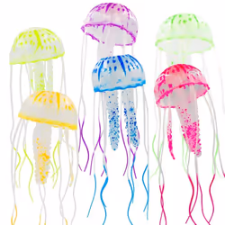 6Pcs Artificial Jellyfish Decor Ornament For Aquarium Fish Tank, Fake Jellyfish Aquarium Decorations, Glowing Jellyfish Effec ...