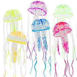 6Pcs Artificial Jellyfish Decor Ornament For Aquarium Fish Tank, Fake Jellyfish Aquarium Decorations, Glowing Jellyfish Effect