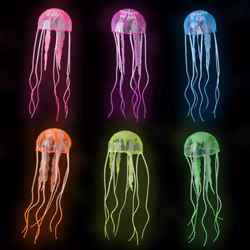 6Pcs Artificial Jellyfish Decor Ornament For Aquarium Fish Tank, Fake Jellyfish Aquarium Decorations, Glowing Jellyfish Effect