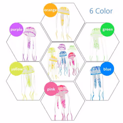 6Pcs Artificial Jellyfish Decor Ornament For Aquarium Fish Tank, Fake Jellyfish Aquarium Decorations, Glowing Jellyfish Effect