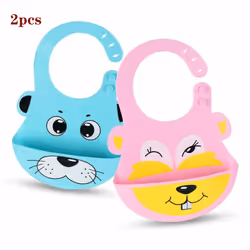 Set Waterproof Baby Bibs Wipe clean silicone baby bibs for infants