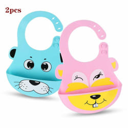 Set Waterproof Baby Bibs Wipe clean silicone baby bibs for infants