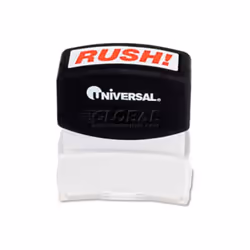Universal B1428271 Message Stamp - Rush - Pre-Inked & Re-Inkable - Red