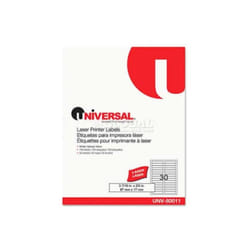 Universal B1428261 Laser Printer File Folder Labels - 3.437 x 0.66 in. - White - 750 per Box