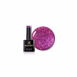 Gel Nail Polish, Butterfly Queen 80602, Pink Glitter, Magenta, Purple, Long Lasting, Chip Resistant, 10 ml (Requires Drying U ...