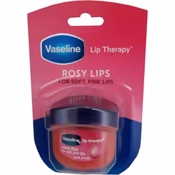 2 Vaseline Therapy Lip Balm 0.25 Oz Rosy Flavor Petroleum Jelly Mini Jar Lipbalm