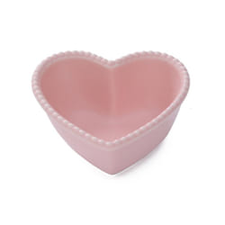 CHOOLD Ceramic Heart-Shaped Pudding Bowl Baked Souffl? Bowl Dessert Bowl Oven Bowl Creme Brulee Ramekin Souffle Ramekinpink/white