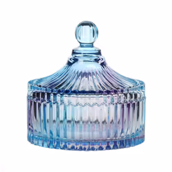 CHOOLD Luxury Colorful Tent Shaped Crystal Candy Jar with Lid Clear Glass Apothecary Jar Wedding Candy Buffet Jar Food Jar - ...
