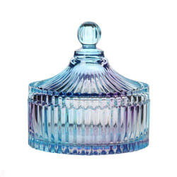 CHOOLD Luxury Colorful Tent Shaped Crystal Candy Jar with Lid Clear Glass Apothecary Jar Wedding Candy Buffet Jar Food Jar - 10 oz
