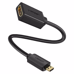 UGREEN 4K@60Hz Micro HDMI to HDMI Adapter Cable, Support HDR, ARC, 3D with Golden Plated Micro HDMI Male to HDMI Female Conne ...